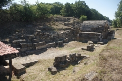 Storeroom, cistern, and terrace area on the north side of the agora entrance.