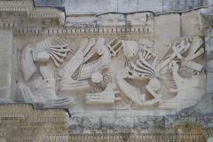 Detail of a naval battle from the north side of the triumphal arch.