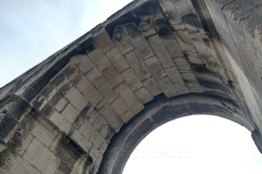 Detail of the arch over the eastern portal of the Porte d’Arroux.