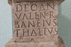 Small altar dedicated to the Gallic god Anvallus by a gutuater, a priest of Anvallus, named Norbaneius Thallus. Dated to the 1st century CE. Found near the train station in Autun. Musée Rolin. 