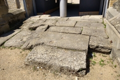 Paving blocks in the center of the monumental eastern entrance to the amphitheater.