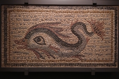 Mosaic depicting a dolphin, from a larger mosaic of the winds. Dated to about 200 CE. Musée Romain.