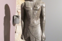 Diorite statue of Domitian dressed as pharaoh. Found in the Longobard walls. Museo ArCoS.