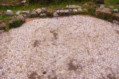 Opus scutulatum flooring of the baths or odeon along Megalos Alexandros .