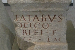 Votive altar dedicated to the Fatae by Deicone, son of Bieus. Museo di Santa Giulia.