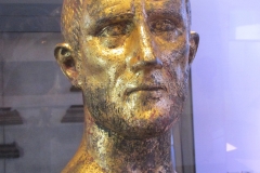 Gilt bronze bust of Claudius Gothicus. From the Capitolium bronze hoard.  Museo di Santa Giulia.