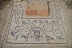 Mosaic flooring in the Triangular House.