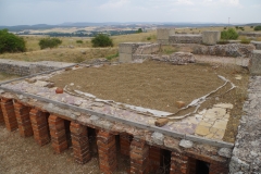 Restored section of the hypocaust system in the caldarium of the Los Arcos I baths.