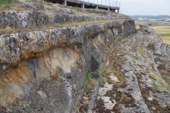 Rock cut seating of the theater.