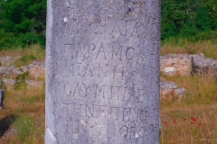 Detail of inscriptions on the column from the sanctuary of Ma.