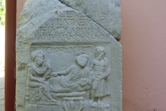 Funerary stele located at the site offices.