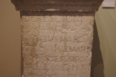 Altar dedicated to the goddess Soio, possibly a Gallic goddess of victory, by Luccius Marcianus and Sennius Marianus. Found at Soyons and displayed in the  Musée de Valence.
