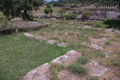 Area of the Greek baths near the furnace (at left).