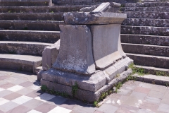Statue base honoring the Helladarch Saithidas in the Ekklesiasterion of the Asklepieion.