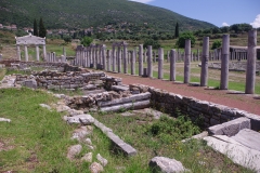 Western area of the gymnasium (room XI and negative space adjacent to the latrines in foreground)