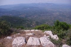 Remnants of the fortifications on the north side of the Sanctuary of Zeus Ithomatas.