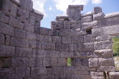 Interior of the rounded tower in the walls to the south of the road.