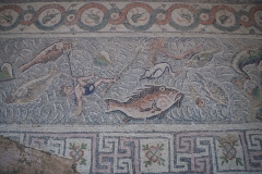 Detail of the fishing scenes border of the mosaic from the south pastophorion  of Basilica A.