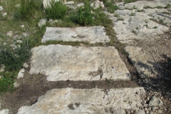 Unfinished blocks at the El Mèdol quarry.