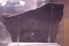 Reverse of the Tabula Osca Bantina double-sided bronze tablet recording an administrative act in the Oscan language using the Latin alphabet. Dated to perhaps 89 BCE. Museo Archeologico Nazionale Mario Torelli.